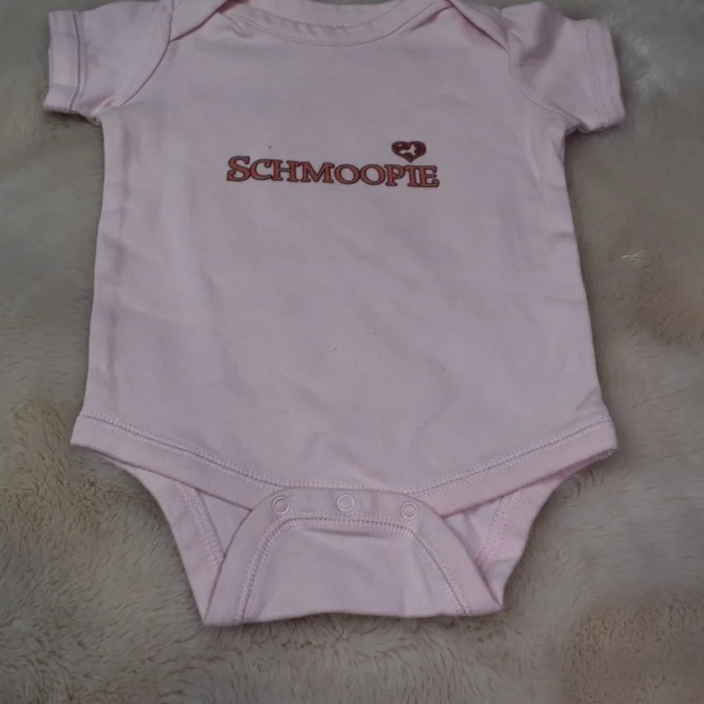 Schmoopie Pink Baby One Piece Bodysuit 6-12 months